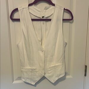 White Button-Up Vest